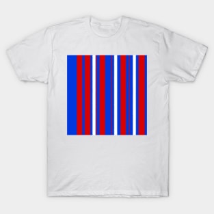 Lines red, white on blue T-Shirt